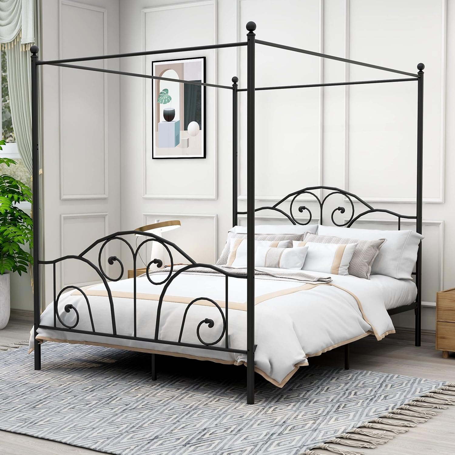 Canopy Bed Frame Metal Queen - Queen Size Metal Canopy Bed Frame