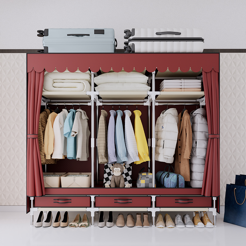 Wardrobe Closet Portable Fabric Cover - Portable Wardrobe clothes Closet Steel Frame