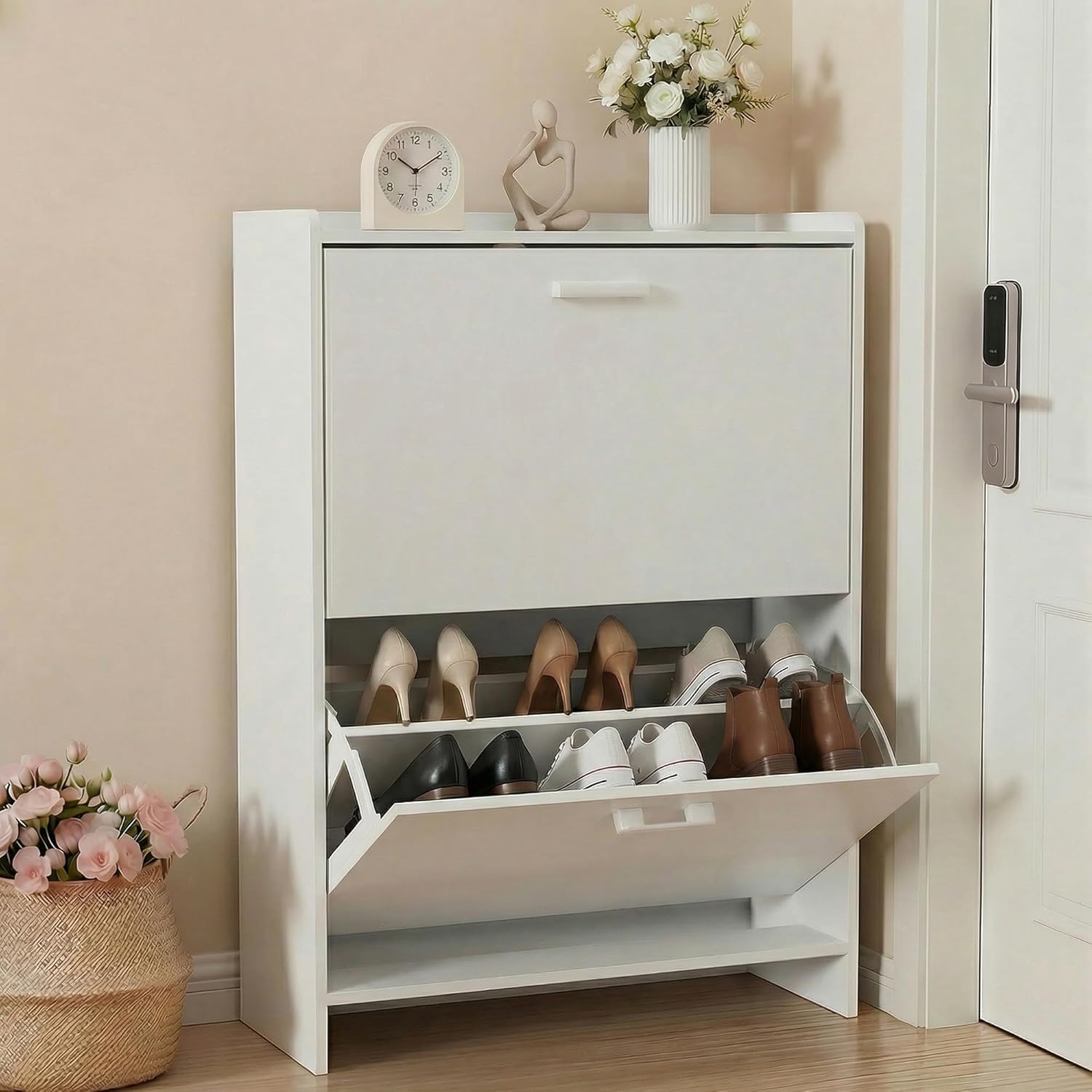 Shoe Rack Cabinet Narrow Entryway - #Narrow Shoe Cabinet with 2 Flip