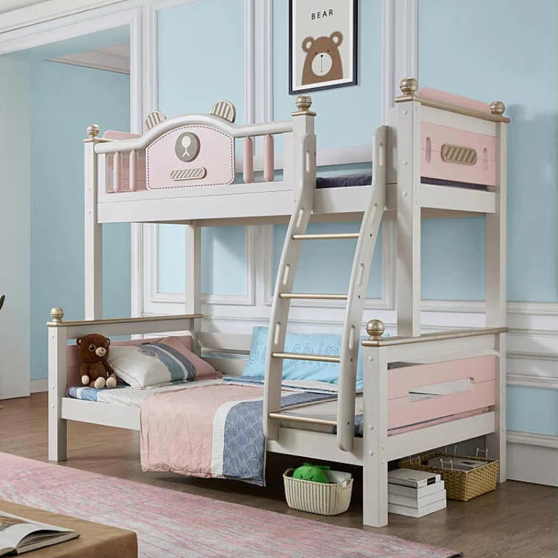 Bunk Bed With Stairs And Slide - Modern Simple Solid Wood Multi-Functional Bunk