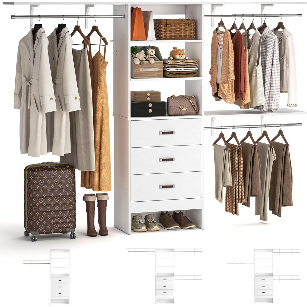 Bedroom Furniture - 8T Closet System, 96'' Closet Organizer