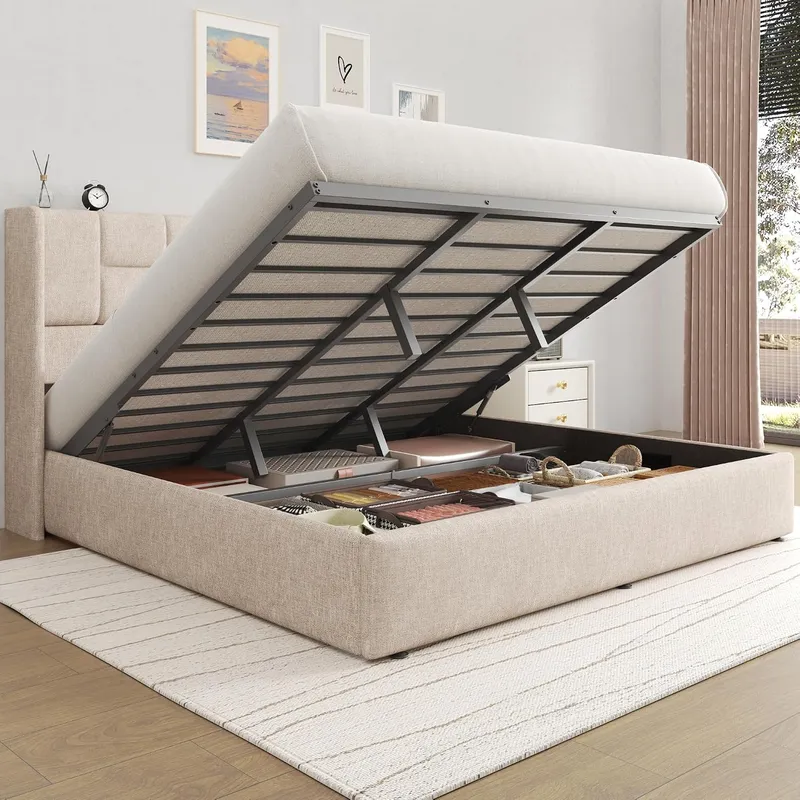 Gas Lift Storage Bed Hydraulic - Bed Frame with Hydraulic Gas Lift