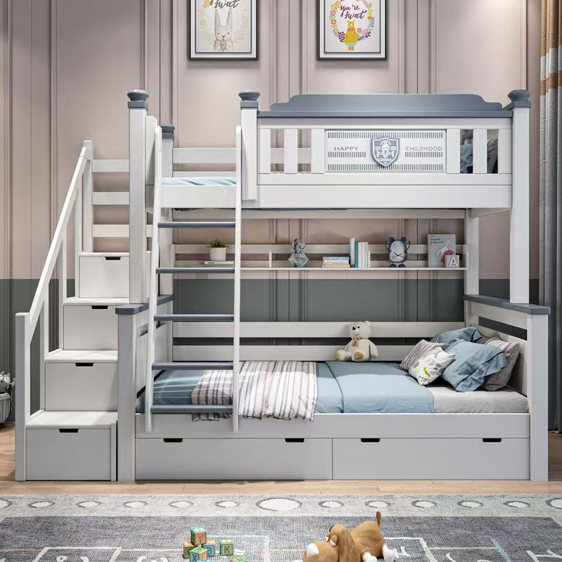 Bunk Bed With Stairs And Slide - ！@2025 Cheap Wooden Kids Bedroom Furniture