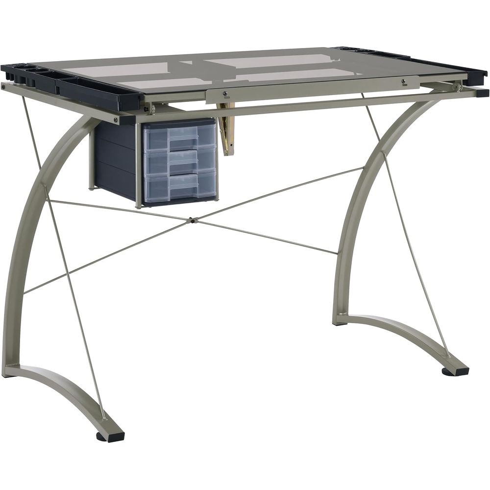 Tables - 41-Inch Metal and Glass Drafting Table