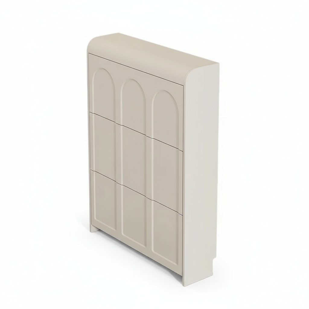 Shoe Rack Cabinet Narrow Entryway - Shoe Cabinet, Modern Cream Wooden Ultra-Thin