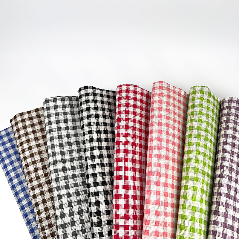 Sofas - Plaid Floral Printed Cotton Linen Fabric