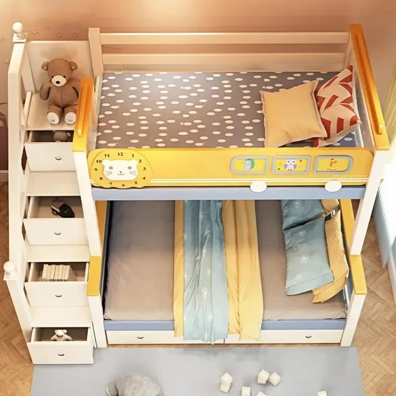 Furniture Wood Loft Kids room  - đánh giá và giá Bunk Bed With Stairs And Slide