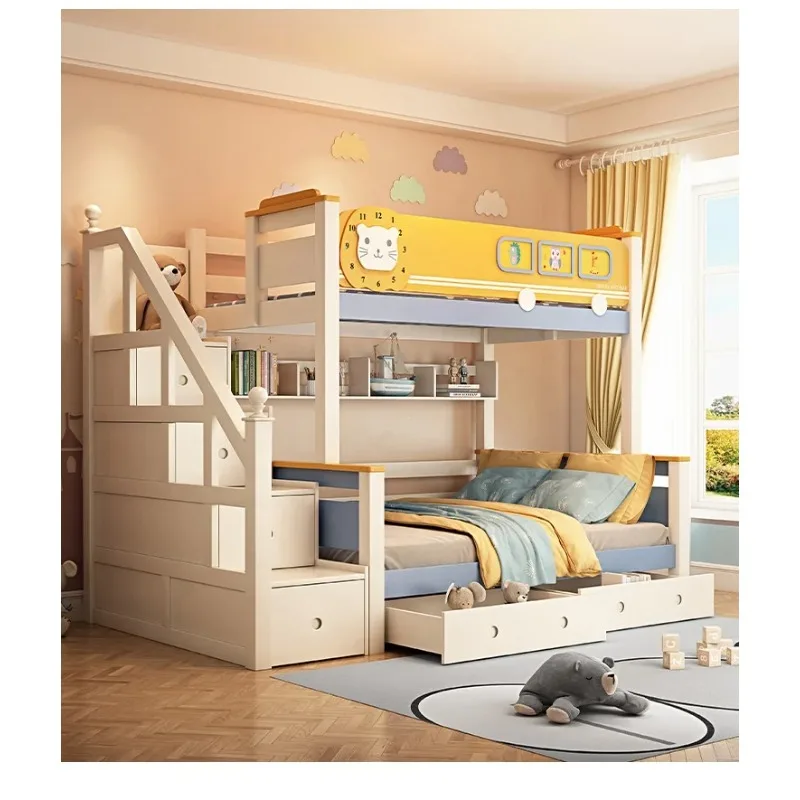 Furniture Wood Loft Kids room  - đánh giá và giá Bunk Bed With Stairs And Slide