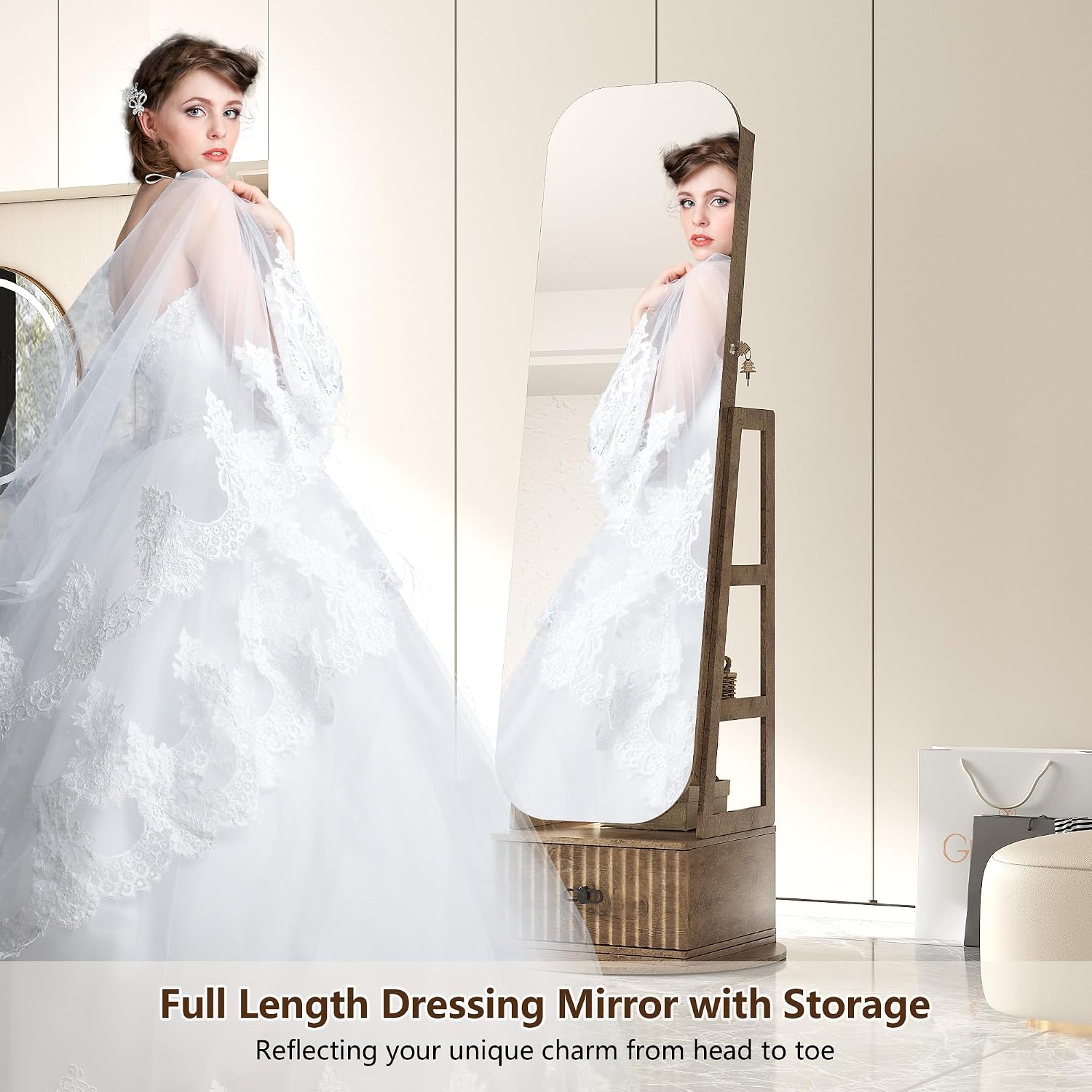 360 Swivel Jewelry Armoire Org - đánh giá và giá Full Length Mirror Jewelry Armoire
