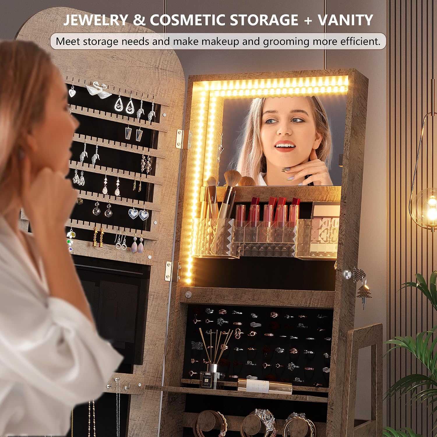 360 Swivel Jewelry Armoire Org - đánh giá và giá Full Length Mirror Jewelry Armoire