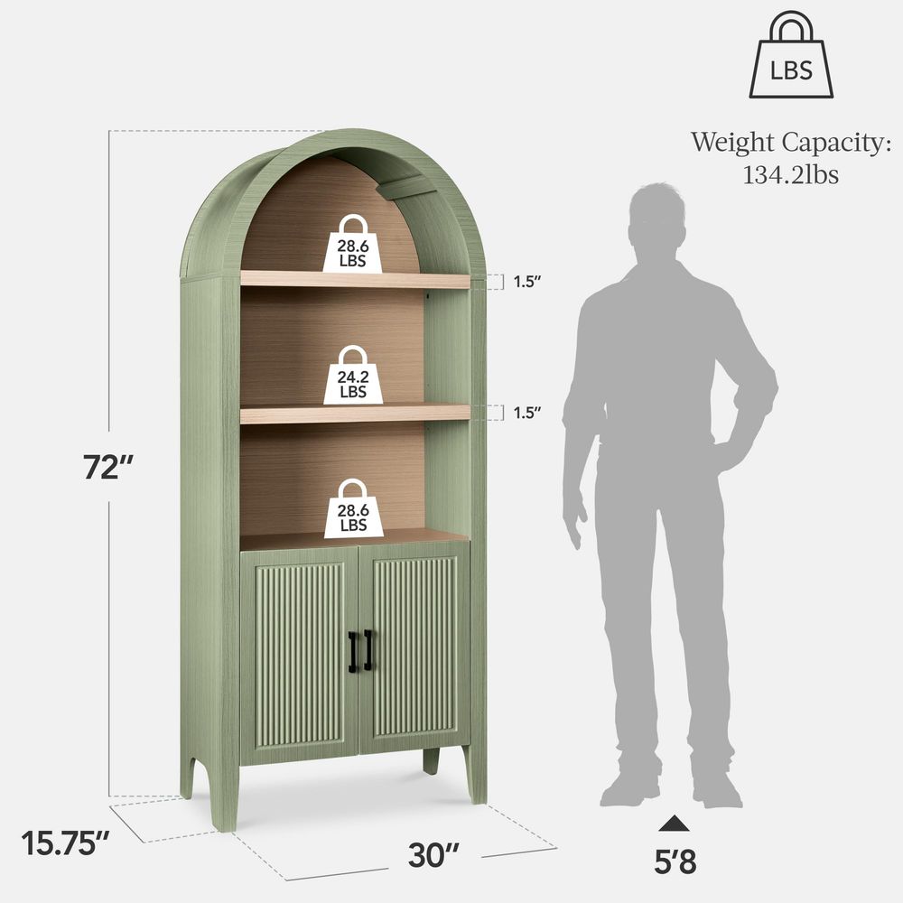 71 Tall Arched Kitchen Pantry, - đánh giá và giá Storage