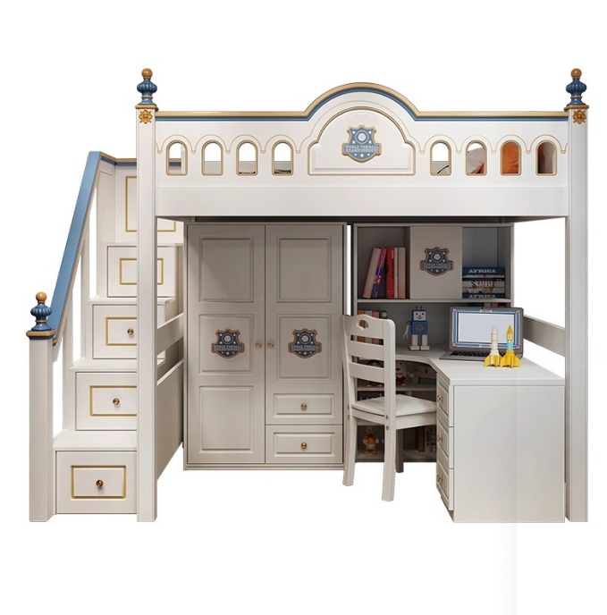 ！@Kids Princess Room Wood Cast - đánh giá và giá Bunk Bed With Stairs And Slide