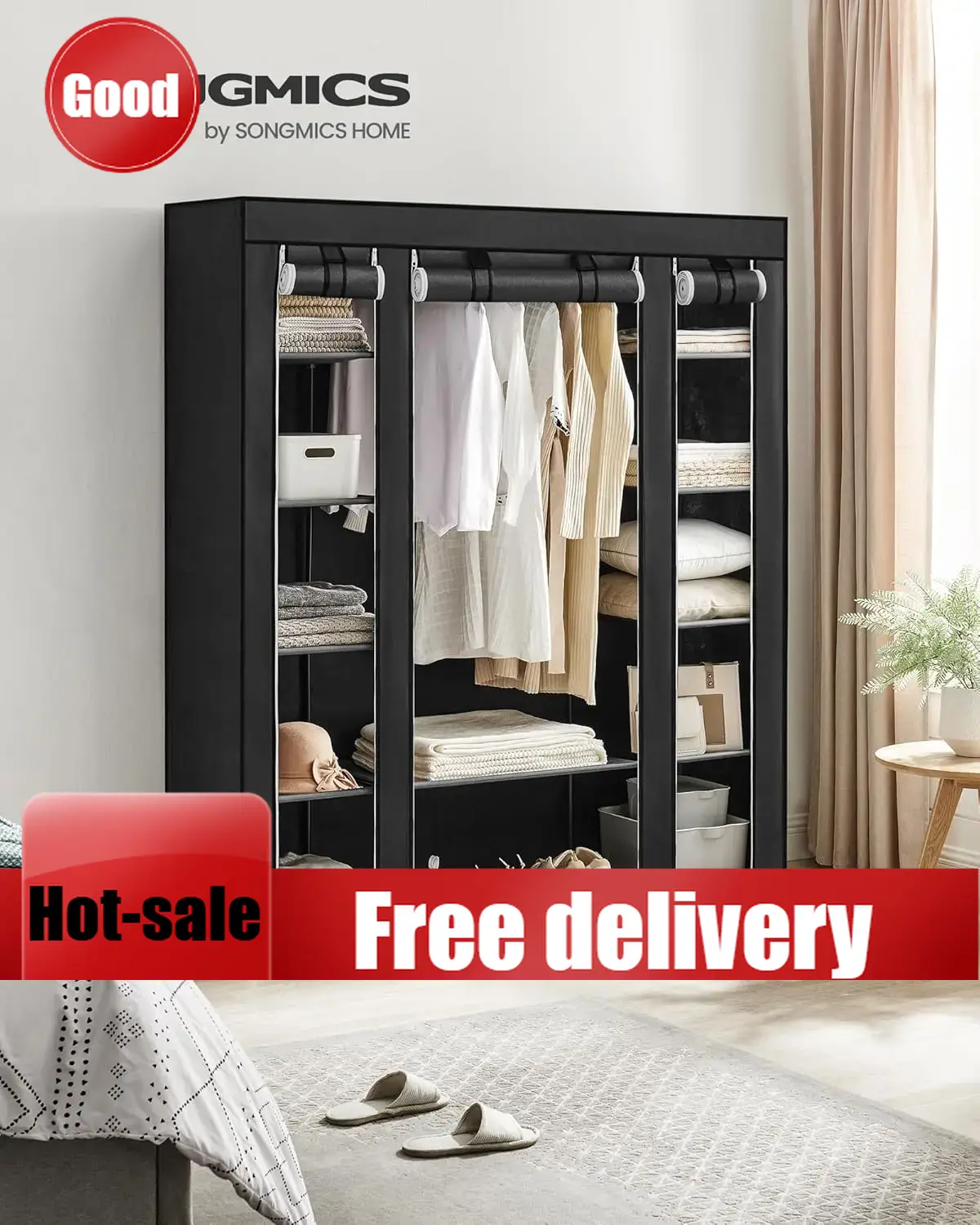 Cheng-Closet Wardrobe, Portabl - đánh giá và giá Wardrobe Closet Portable Fabric Cover