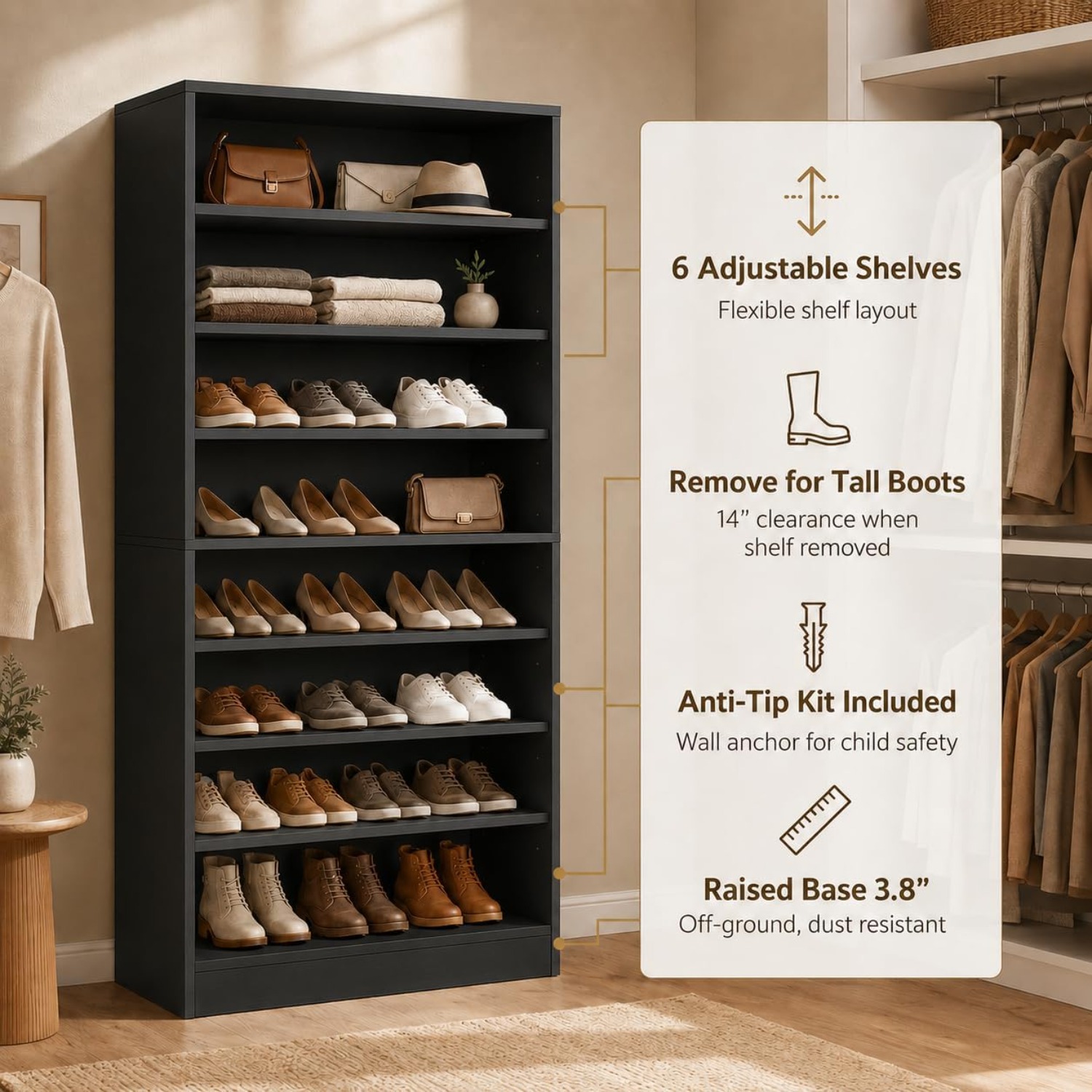 9-Tier Tall Shoe Rack Cabinet  - đánh giá và giá Shoe Rack Cabinet Narrow Entryway