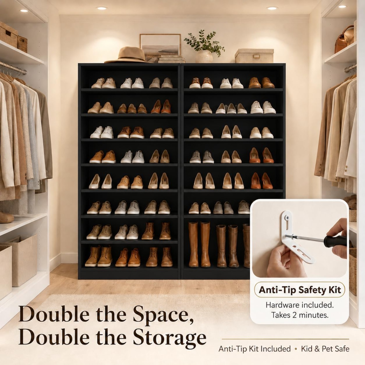 9-Tier Tall Shoe Rack Cabinet  - đánh giá và giá Shoe Rack Cabinet Narrow Entryway