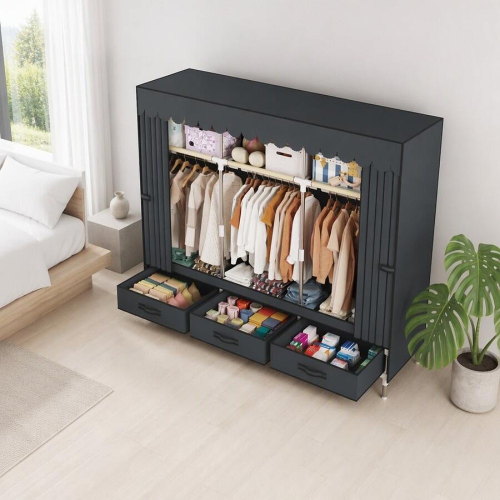Portable Wardrobe Closet with  - đánh giá và giá Wardrobe Closet Portable Fabric Cover