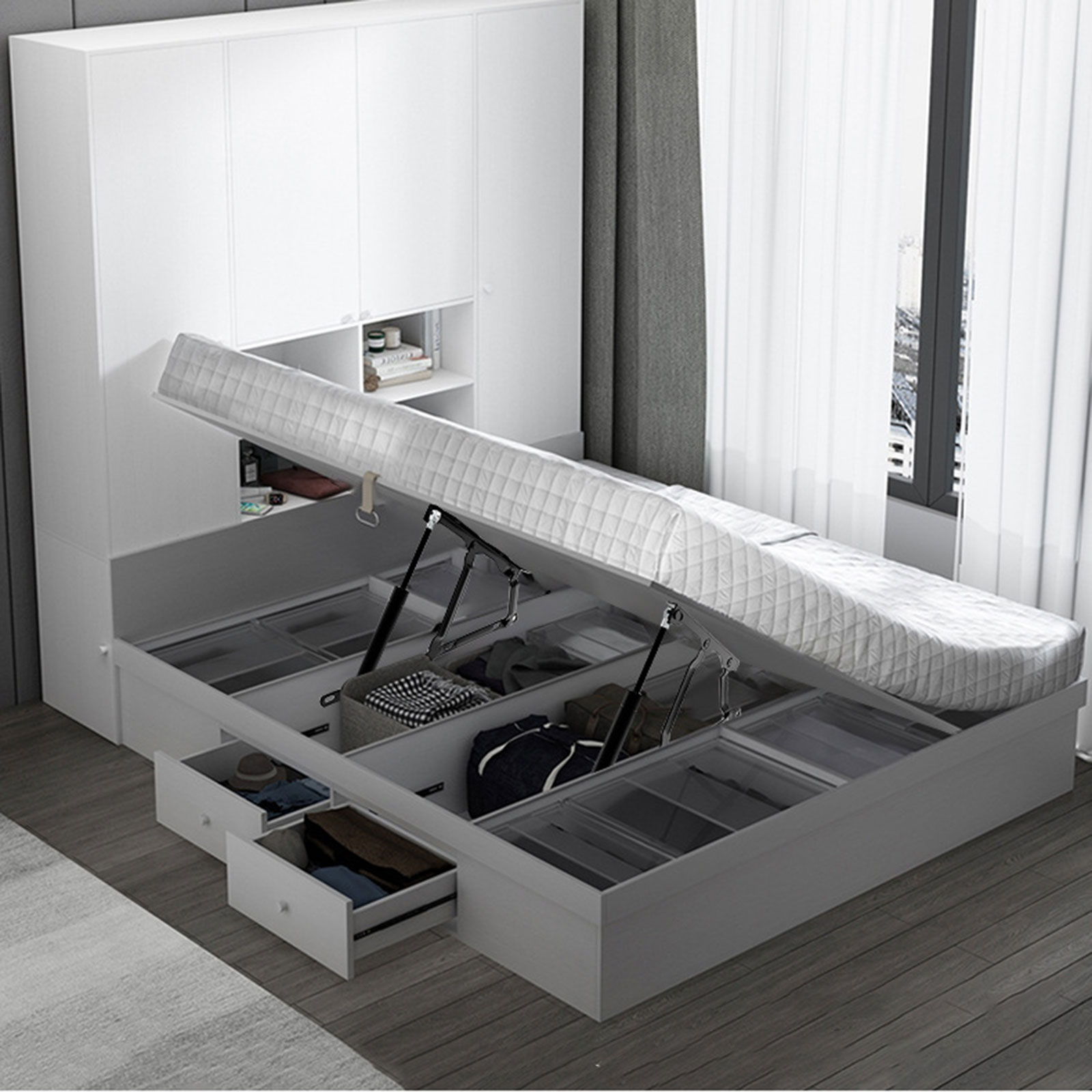 2Pcs Bed Lift Mechanism Hydrau - đánh giá và giá Gas Lift Storage Bed Hydraulic