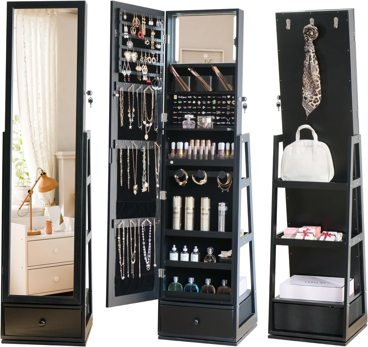 Full Length Standing Jewelry C - đánh giá và giá Full Length Mirror Jewelry Armoire