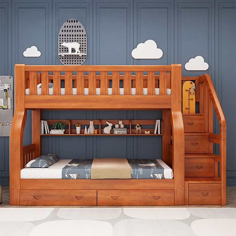 ko- Girls Adults Solid Wood Fr - đánh giá và giá Bunk Bed With Stairs And Slide