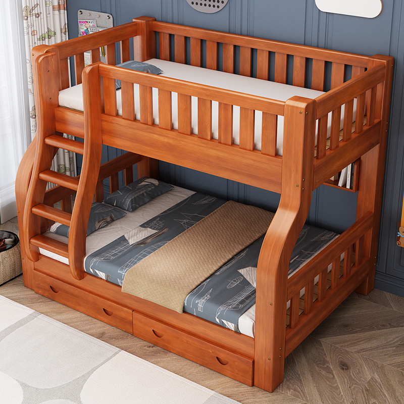 ko- Girls Adults Solid Wood Fr - đánh giá và giá Bunk Bed With Stairs And Slide