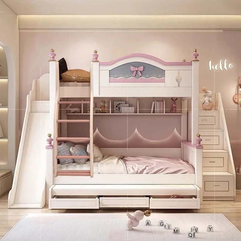 Cheap Customized Solid Wooden  - đánh giá và giá Bunk Bed With Stairs And Slide