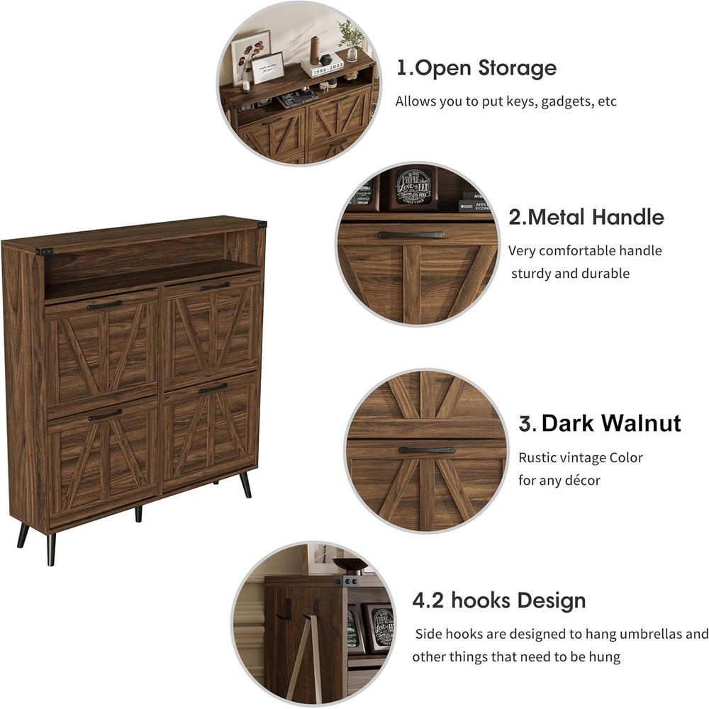 Shoe Cabinet with 4 lip Ders,a - đánh giá và giá Shoe Rack Cabinet Narrow Entryway