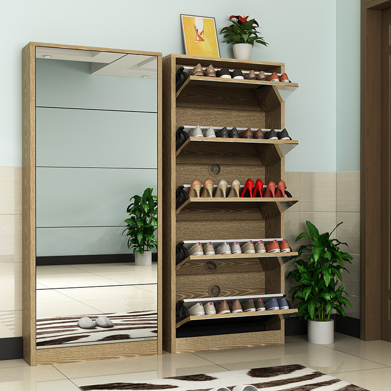 Modern Wooden Shoe Cabinet wit - đánh giá và giá Shoe Rack Cabinet Narrow Entryway