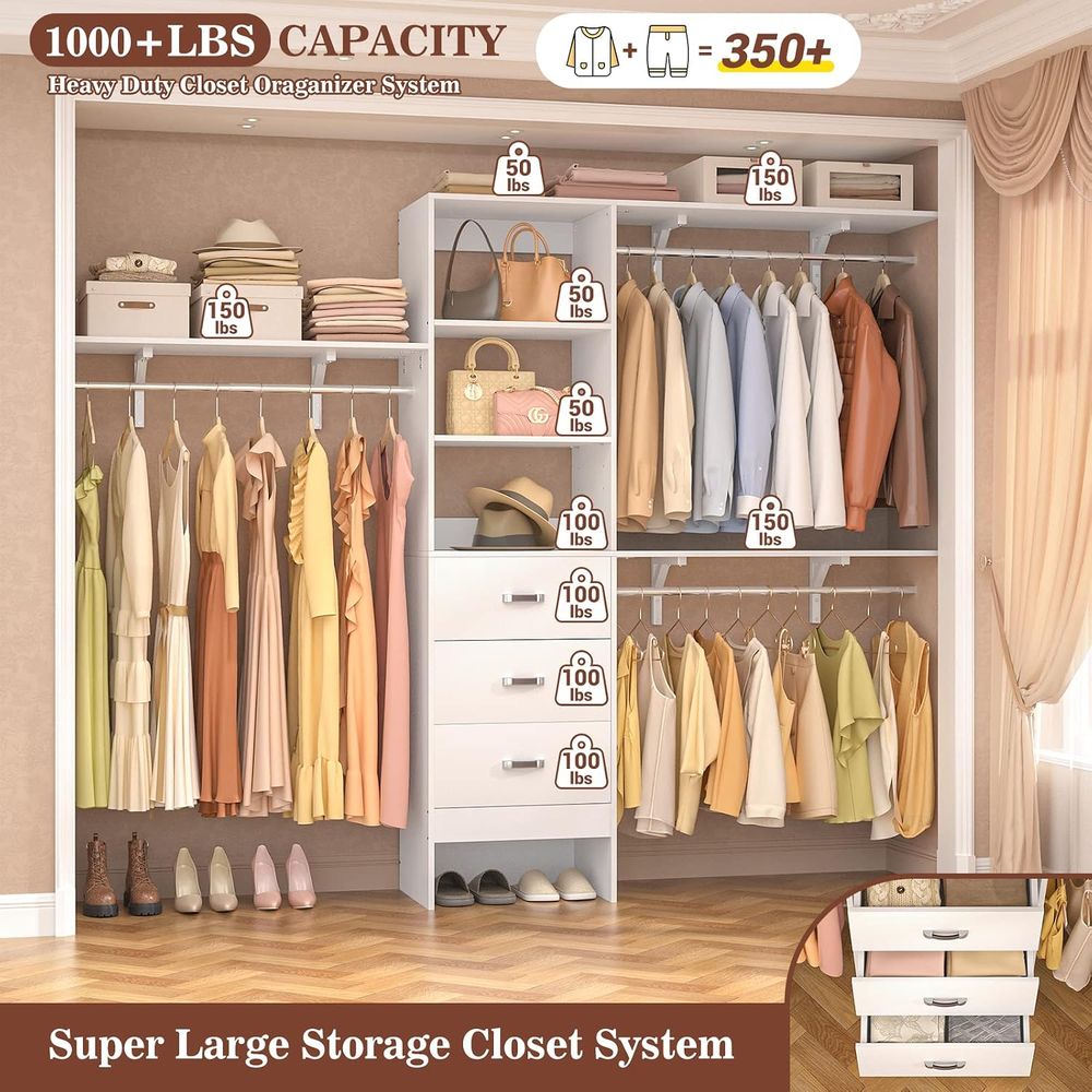 8T Closet System, 96'' Closet  - đánh giá và giá Bedroom Furniture