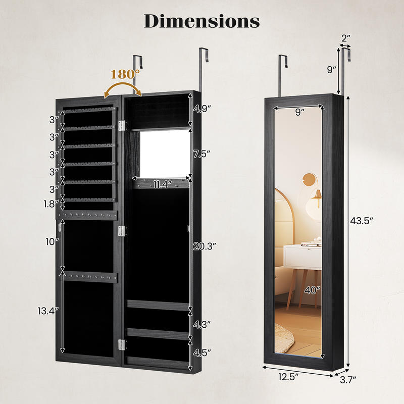 Locked Jewelry Armoire, Wall M - đánh giá và giá Full Length Mirror Jewelry Armoire