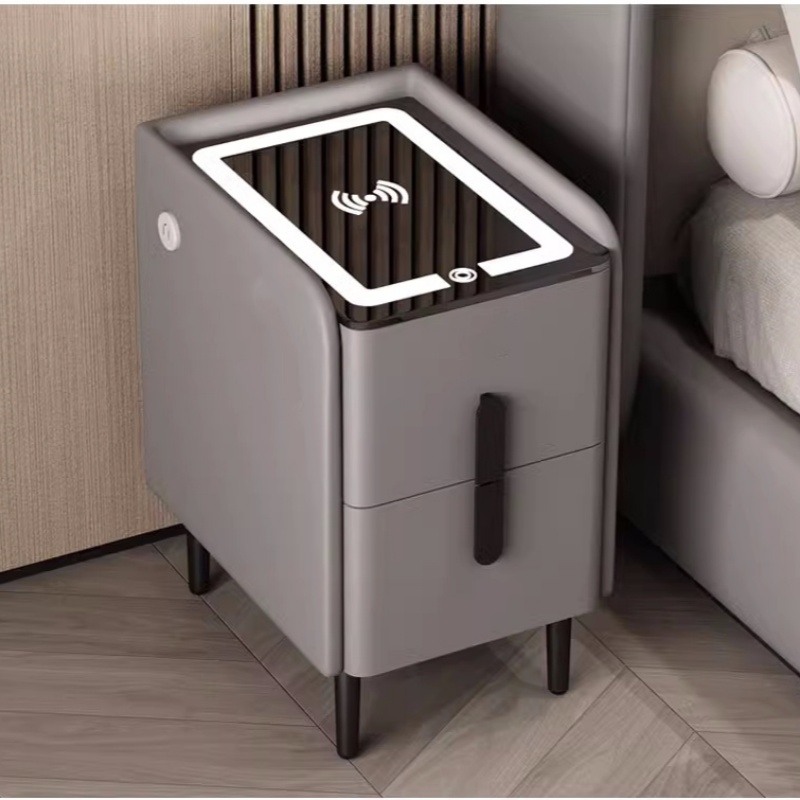 Nordic Style Smart Bedside Tab - đánh giá và giá Solid Wood Nightstand 2 Drawers