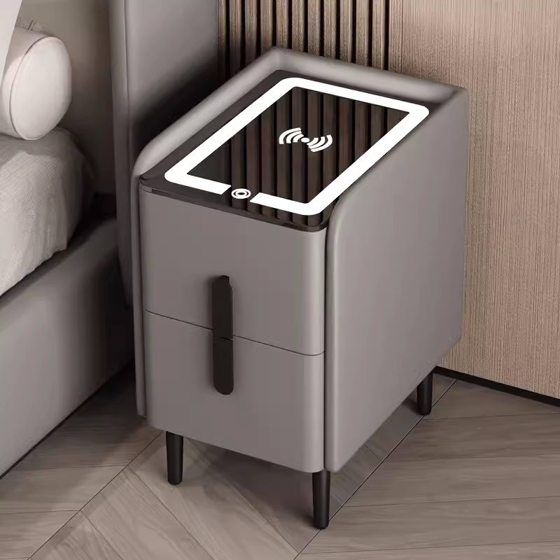 Nordic Style Smart Bedside Tab - đánh giá và giá Solid Wood Nightstand 2 Drawers