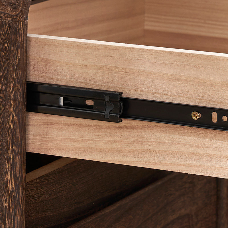 Retro Solid Wood Bedroom Night - đánh giá và giá Solid Wood Nightstand 2 Drawers