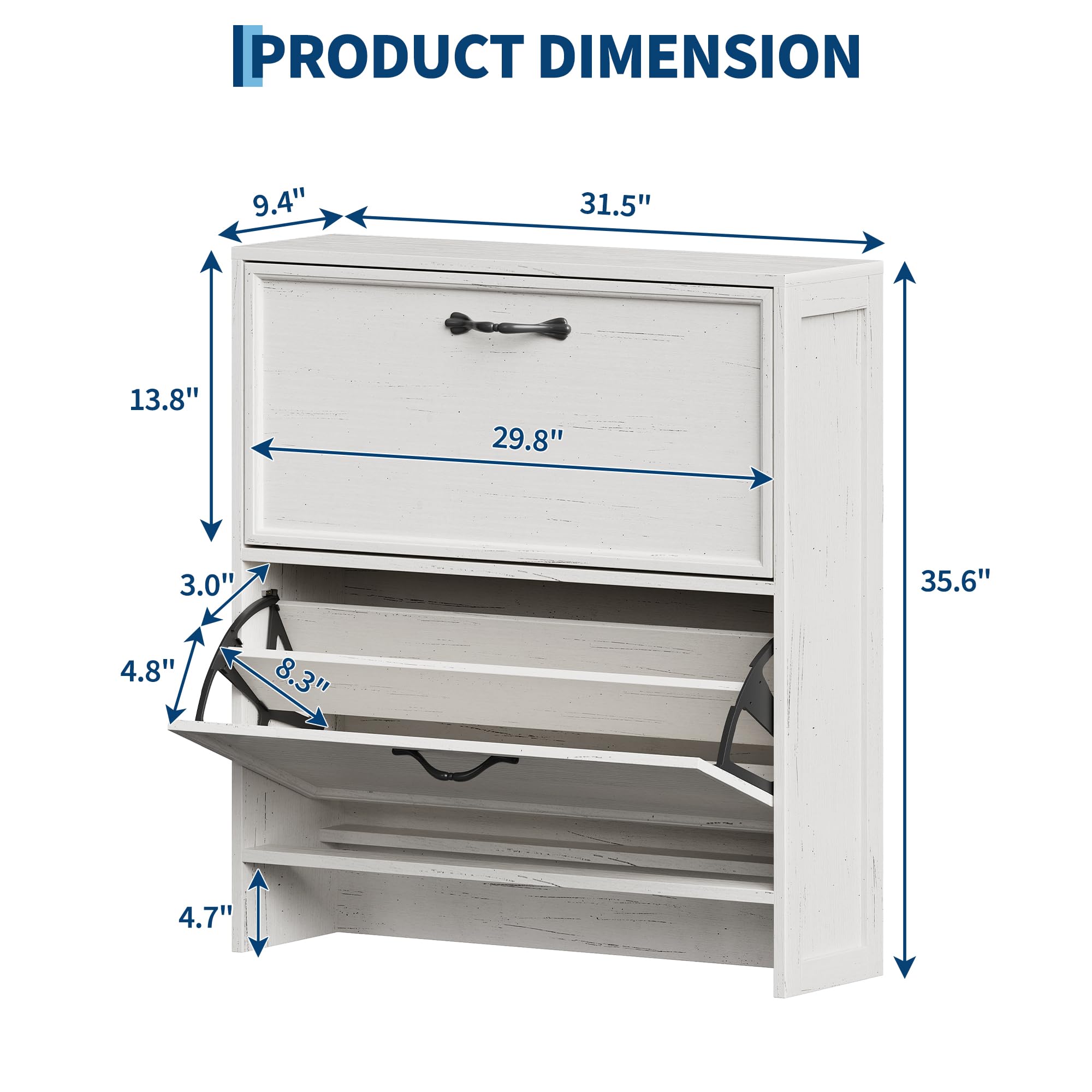 2 Flip Drawer Shoe Cabinet Wit - đánh giá và giá Shoe Rack Cabinet Narrow Entryway