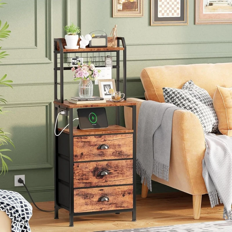40'' Tall Nightstand With Char - đánh giá và giá Solid Wood Nightstand 2 Drawers