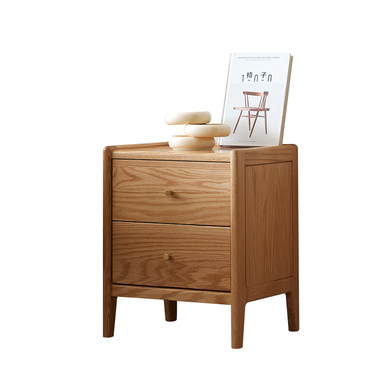 Solid Oak Wood Bedroom Furnitu - đánh giá và giá Solid Wood Nightstand 2 Drawers
