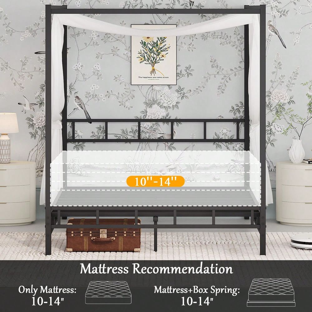 Metal Canopy Bed Frame, Queen  - đánh giá và giá Canopy Bed Frame Metal Queen