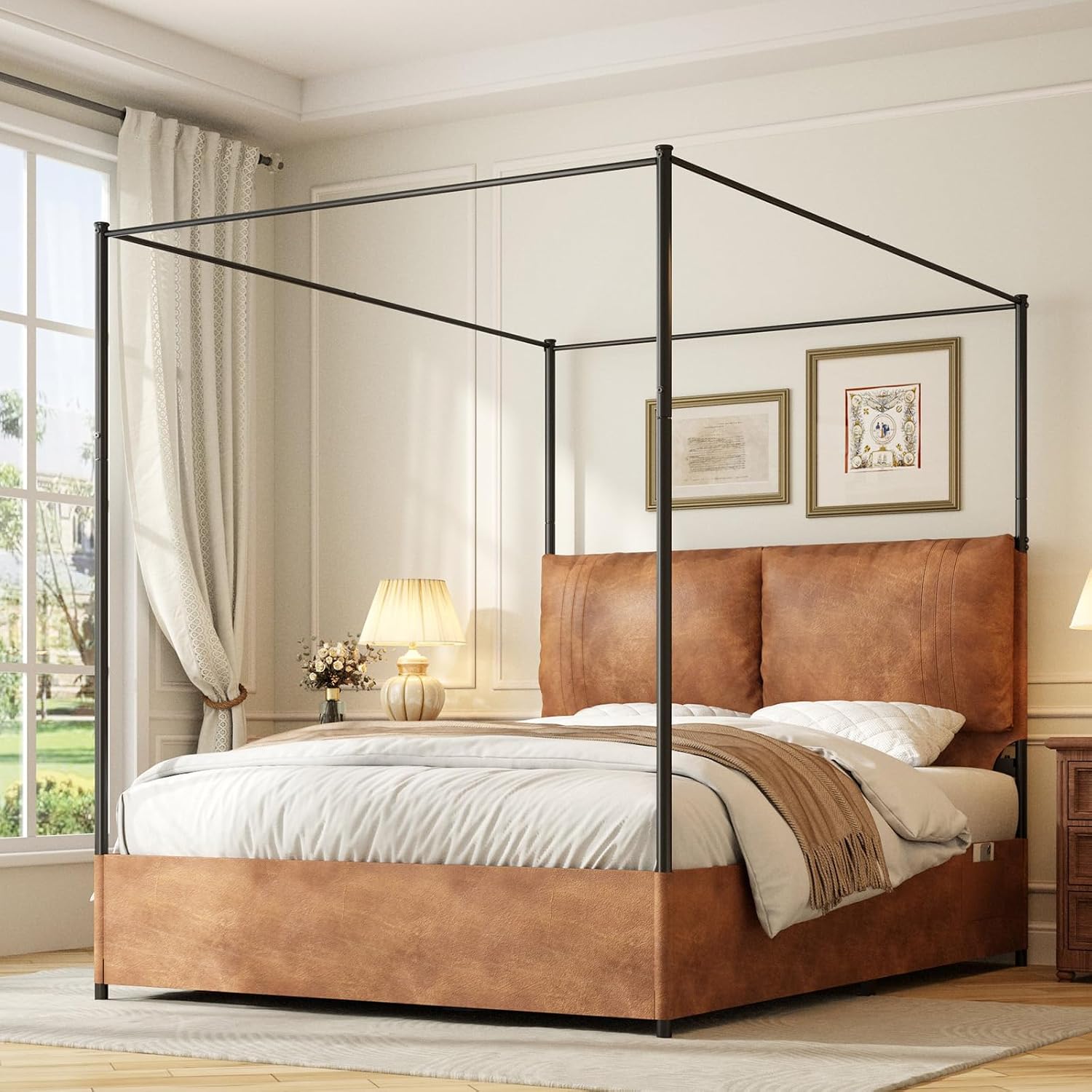 Queen Canopy Bed Frame with Ta - đánh giá và giá Canopy Bed Frame Metal Queen