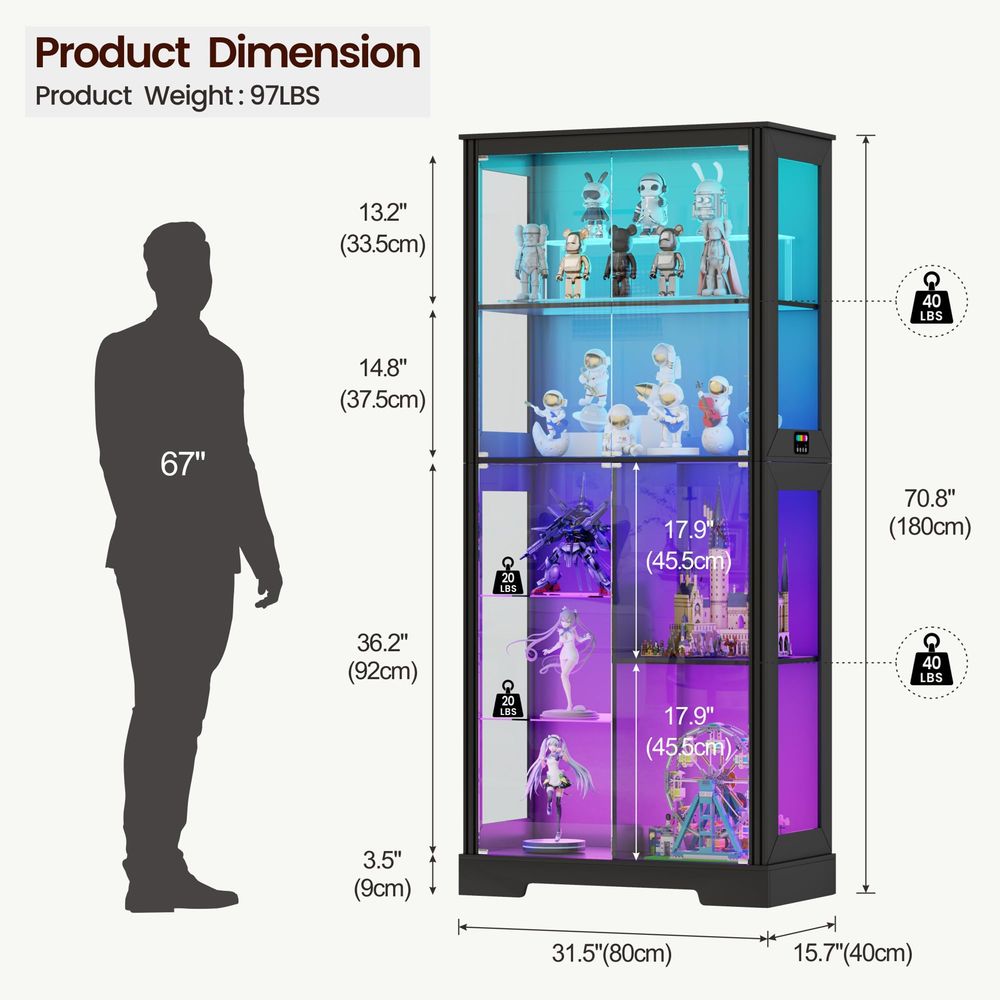 Lighted Corner Display Curio C - đánh giá và giá Storage