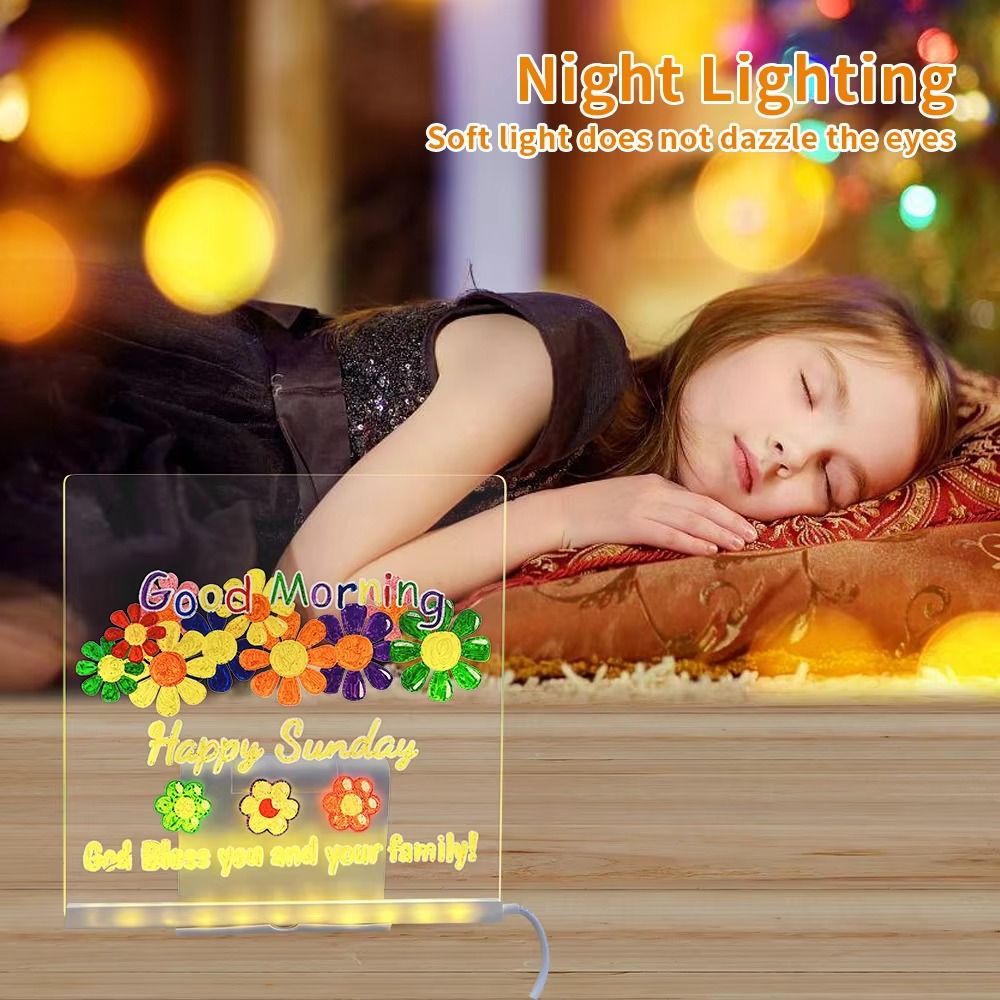 LED Note Board DIY Acrylic Mes - đánh giá và giá Floating Nightstand With Led Light