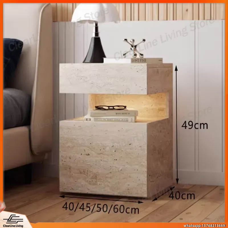 Solid Wood Nightstand Minimali - đánh giá và giá Floating Nightstand With Led Light