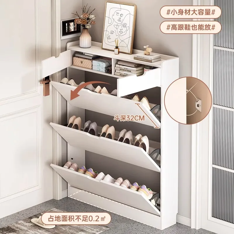 Solid Wood Core Shoe Cabinet 1 - đánh giá và giá Shoe Rack Cabinet Narrow Entryway