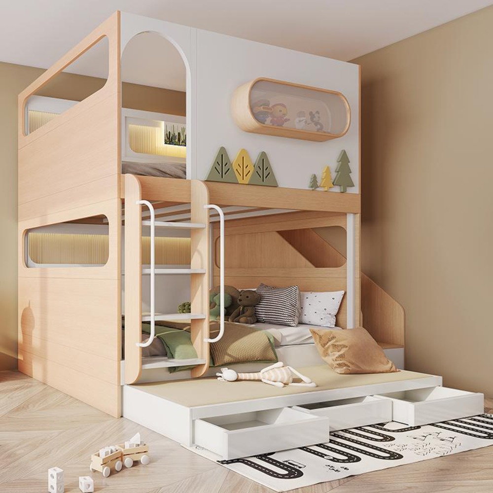 Space Capsule Treehouse Bunk B - đánh giá và giá Bunk Bed With Stairs And Slide