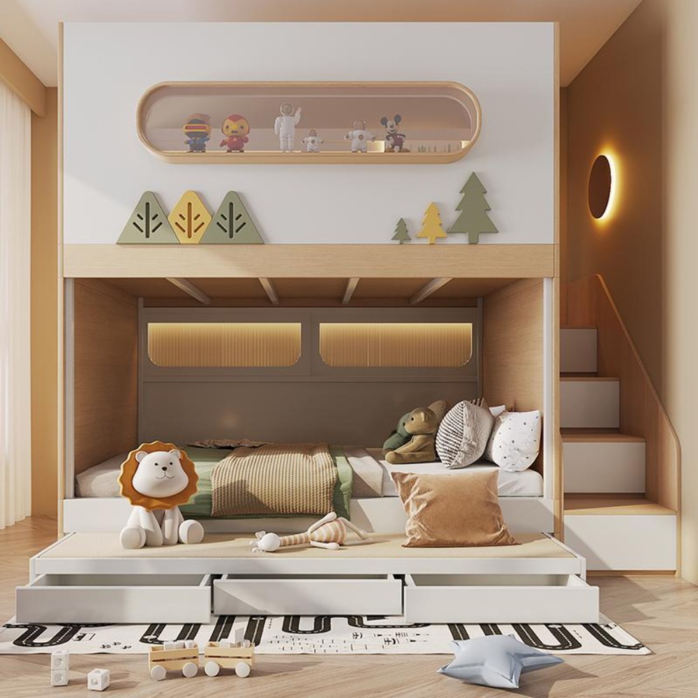 Space Capsule Treehouse Bunk B - đánh giá và giá Bunk Bed With Stairs And Slide