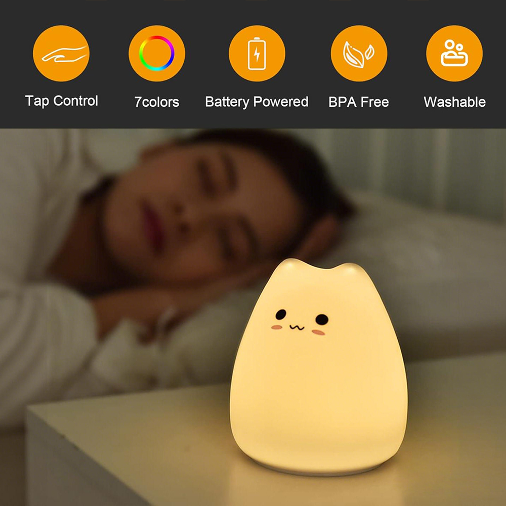 Cute Cat Night Light RGB Color - đánh giá và giá Floating Nightstand With Led Light