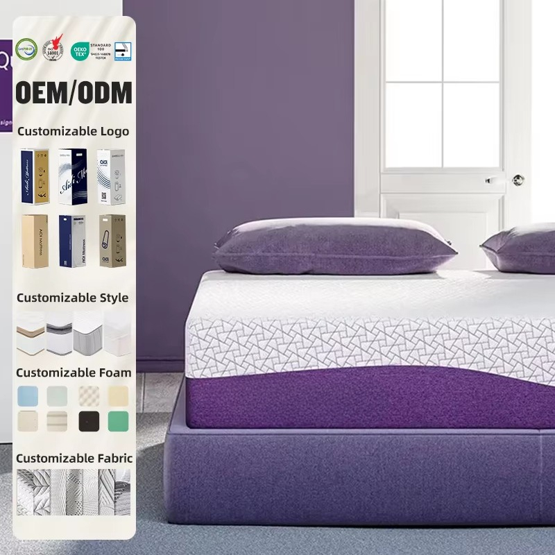 OEM/ODM Prple Colour Mattress  - đánh giá và giá Memory Foam Mattress In A Box Queen