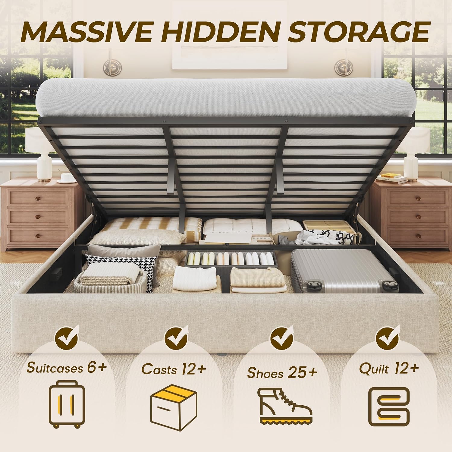 King Size Lift Storage Bed Fra - đánh giá và giá Gas Lift Storage Bed Hydraulic