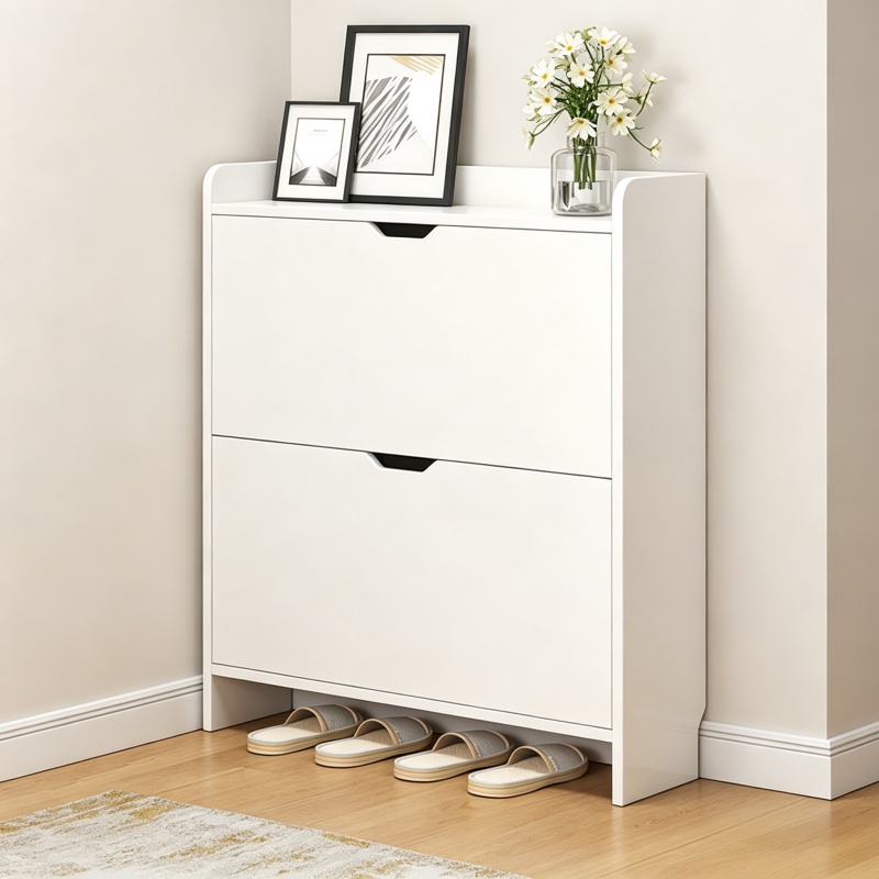 2-Tier Wooden Shoe Organizer C - đánh giá và giá Shoe Rack Cabinet Narrow Entryway