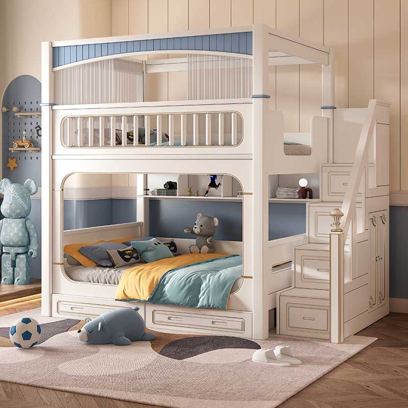 &Modern House White Boys Girl  - đánh giá và giá Bunk Bed With Stairs And Slide