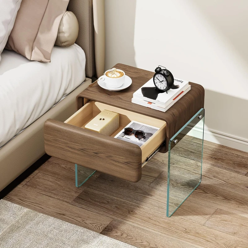 Nightstand Drawer Bedside Side - đánh giá và giá Solid Wood Nightstand 2 Drawers