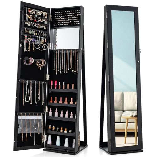 Jewelry Armoire Cabinet with 6 - đánh giá và giá Full Length Mirror Jewelry Armoire